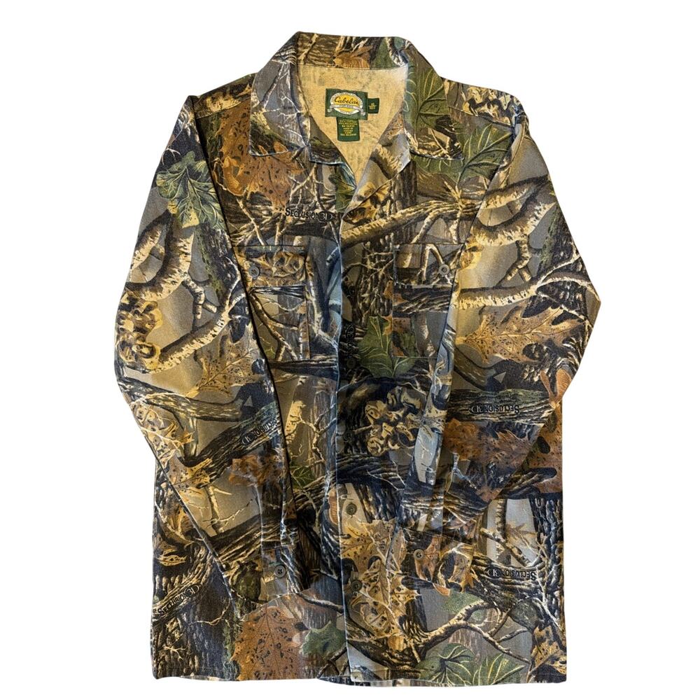 Cabela’s Seclusion 3D Camo Button Up Long Sleeve Shirt Youth 16 Regular Hunting